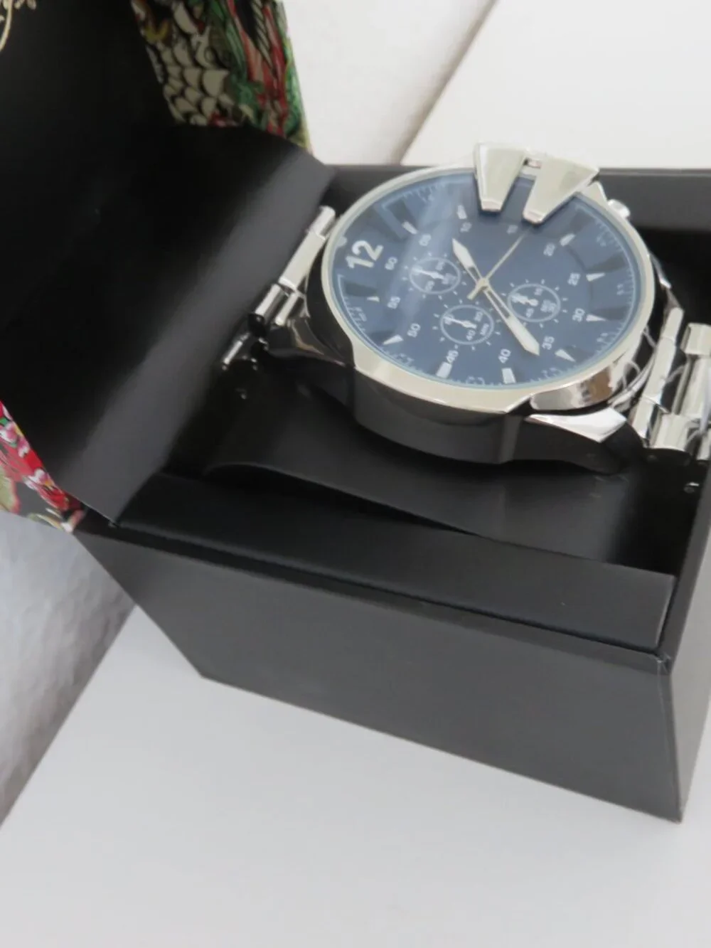 (#140) Ed Hardy Men's Watch Blue/Sliver Strap